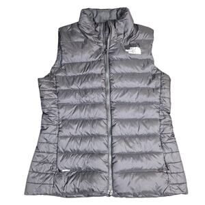 The North Face Womens Sz Small 550 Goose Down Puffer Vest Black Full Zip‎